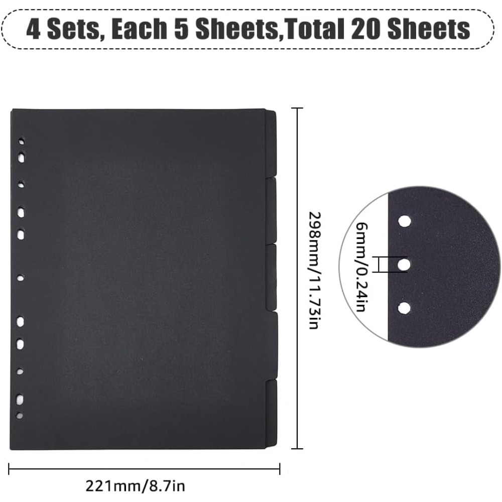 20 Sheets 5-Tab Binder Divider - Tab Divider A4 리뷰 및 가격