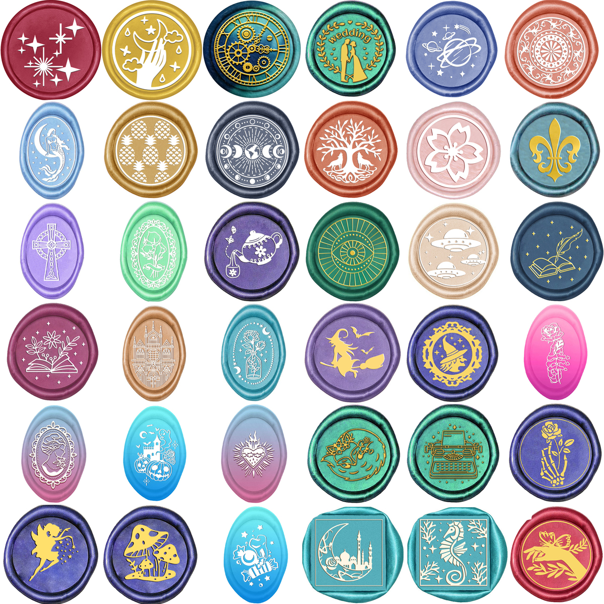 1pc Oval/Round/Square Mixed Wa - Wax Seal Stamp Set 리뷰 및 가격