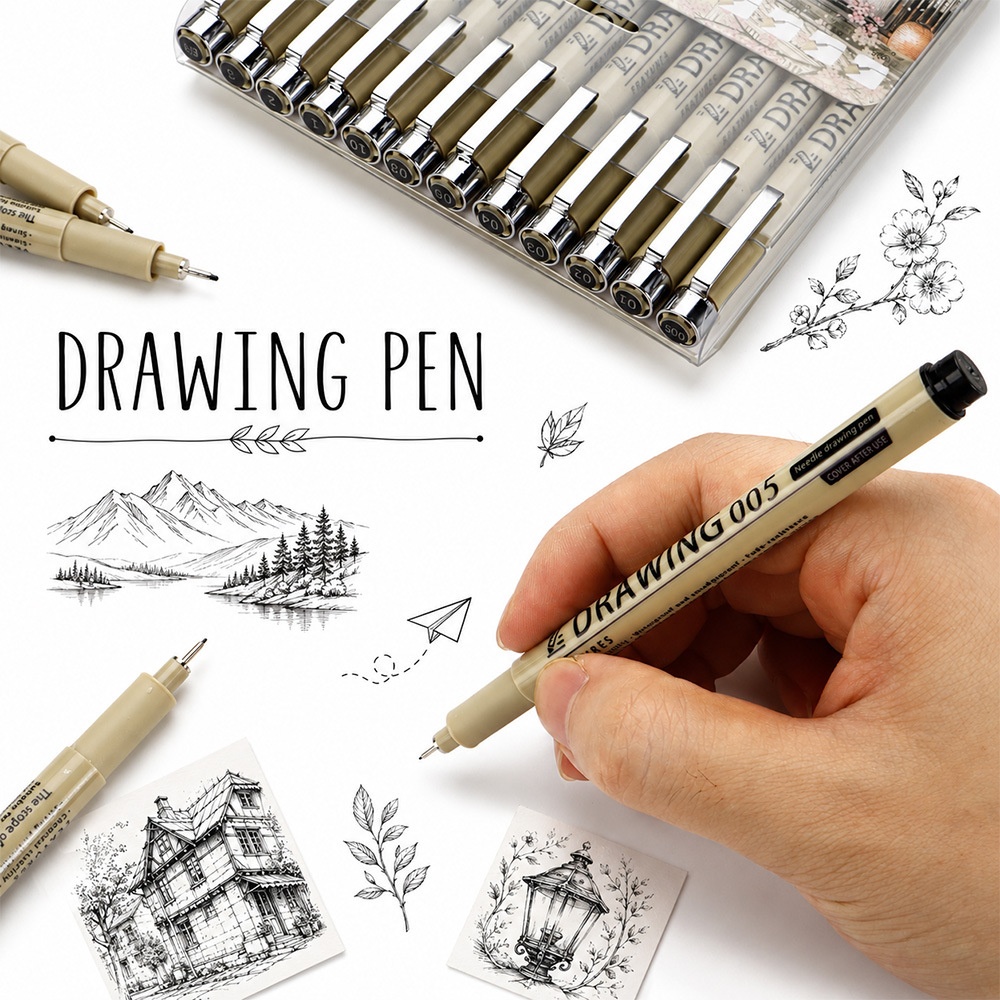 12Pcs Pigment Liner Art Marker - Correction Pen Fine 리뷰 및 가격