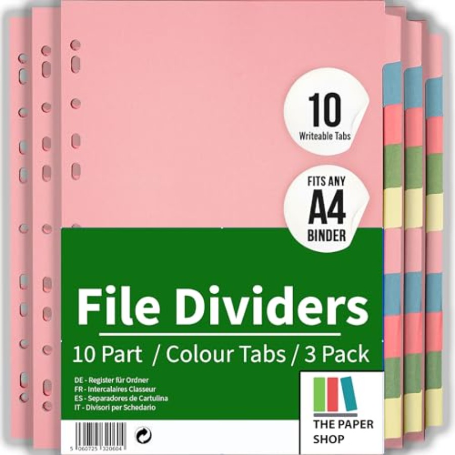 3 Pack] Binder Dividers with T - Tab Divider A4 리뷰 및 가격