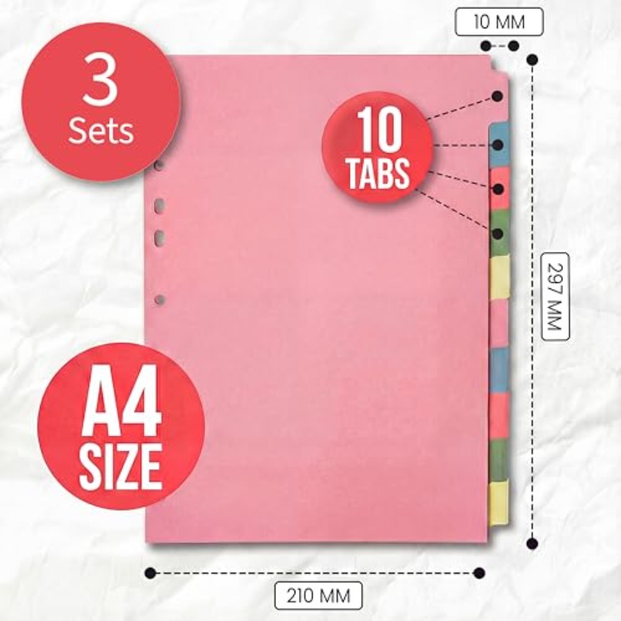 3 Pack] Binder Dividers with T - Tab Divider A4 리뷰 및 가격