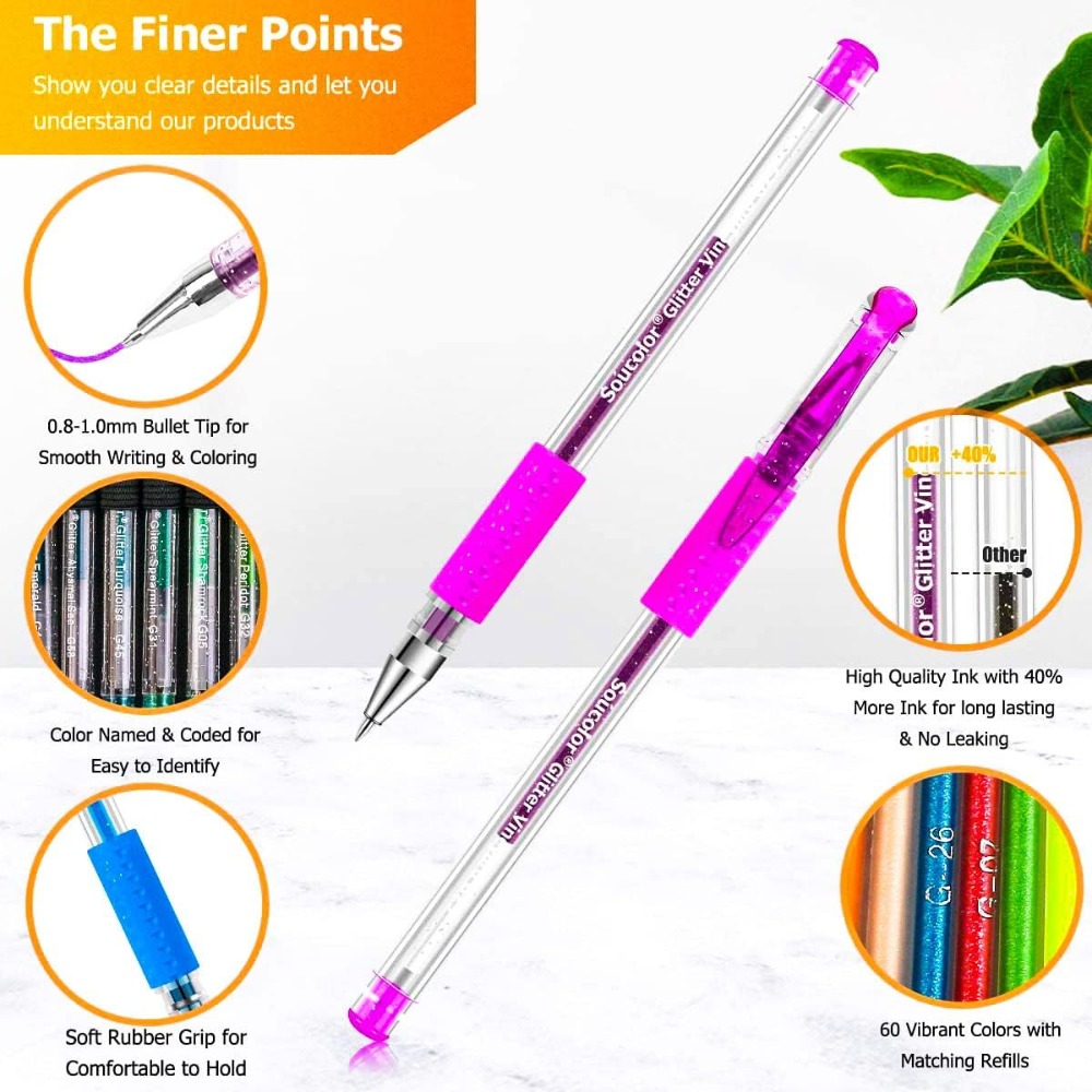 120 Pack Glitter Gel Pens Set  - Gel Refill Pack 리뷰 및 가격
