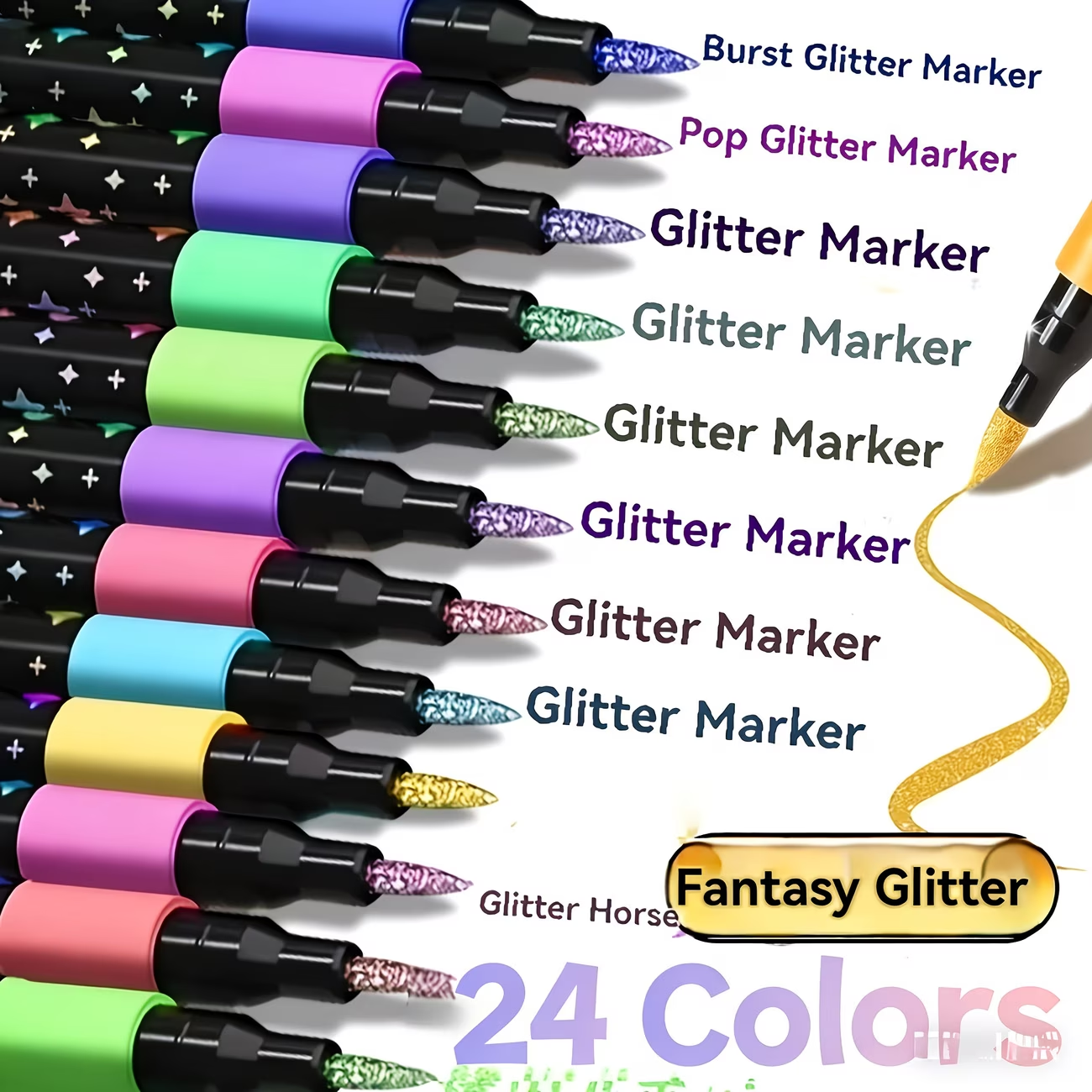 24 Colors Double Head Glitter  - Correction Pen Fine 리뷰 및 가격