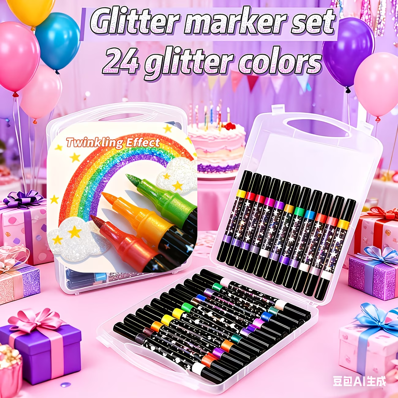 24 Colors Double Head Glitter  - Correction Pen Fine 리뷰 및 가격